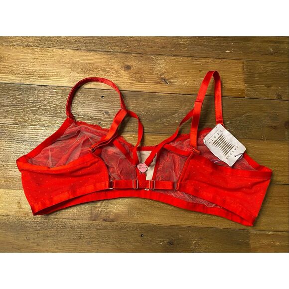 Savage X Fenty 3X NWT red lace lingerie bra bralette do me candy heart - Picture 5 of 9